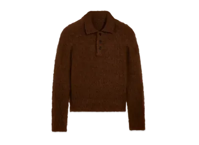 AMI PARIS Alpaca Mohair Brushed Polo "Fawn"