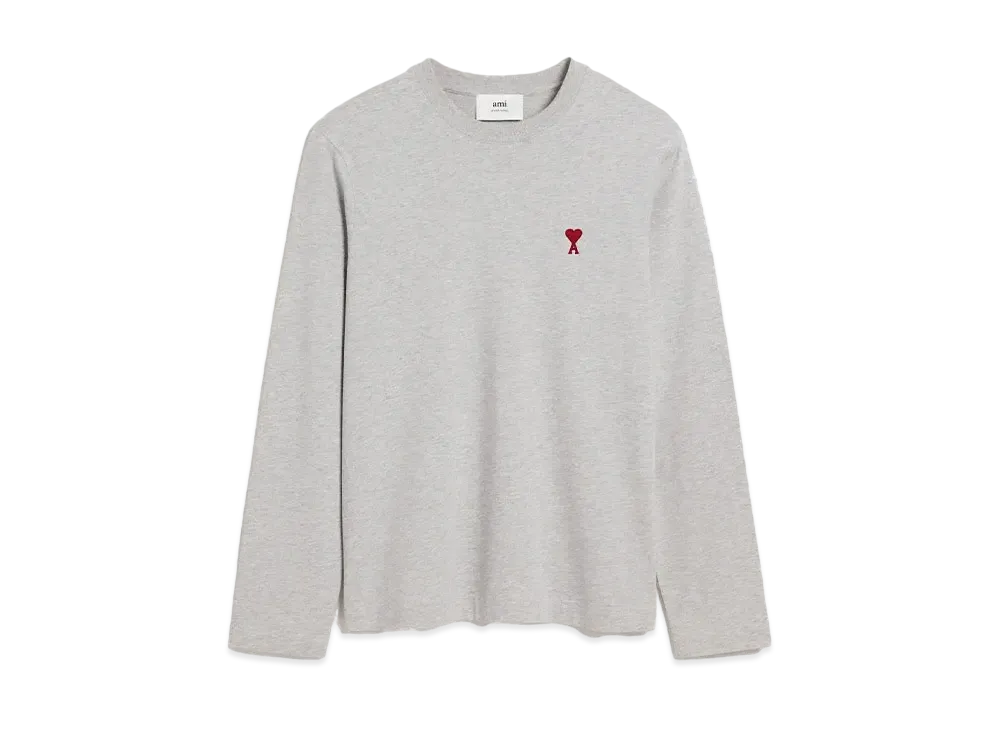 AMI PARIS Ami De Coeur Long Sleeve T-Shirt "Heather Ash Gray"