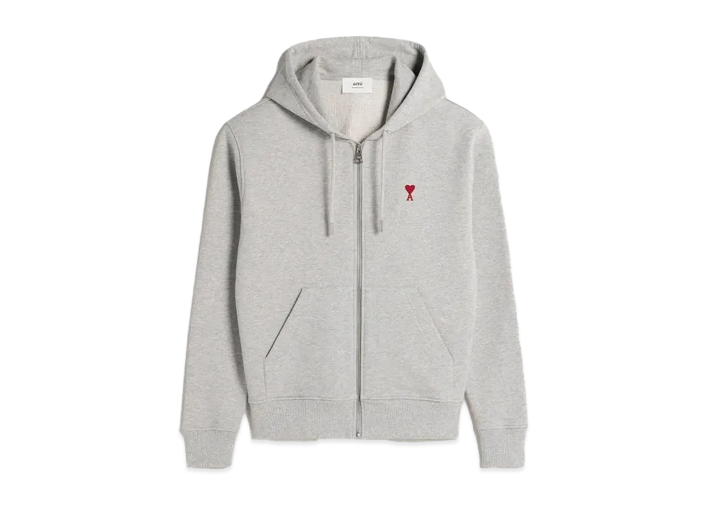 AMI PARIS Ami De Coeur Zip hoodie "Heather Ash Gray"