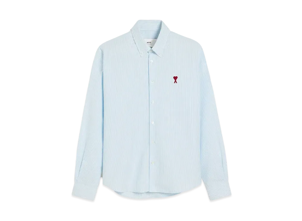 AMI PARIS Ami De Coeur Button-Down Shirt "Sky Blue"