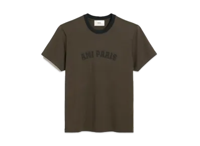 AMI PARIS Organic Cotton Jersey T-shirt "Dark Coffee"