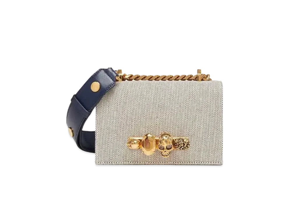 Alexander McQUEEN Biker Mini Jeweled Satchel "Gray"