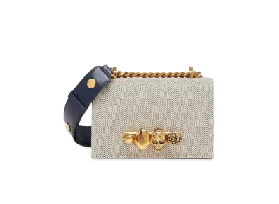 Alexander McQUEEN Biker Mini Jeweled Satchel "Gray"