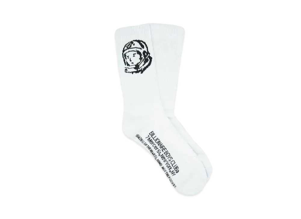 BILLIONAIRE BOYS CLUB BB HELMET JACQUARD SOCKS "BLEACH WHITE"