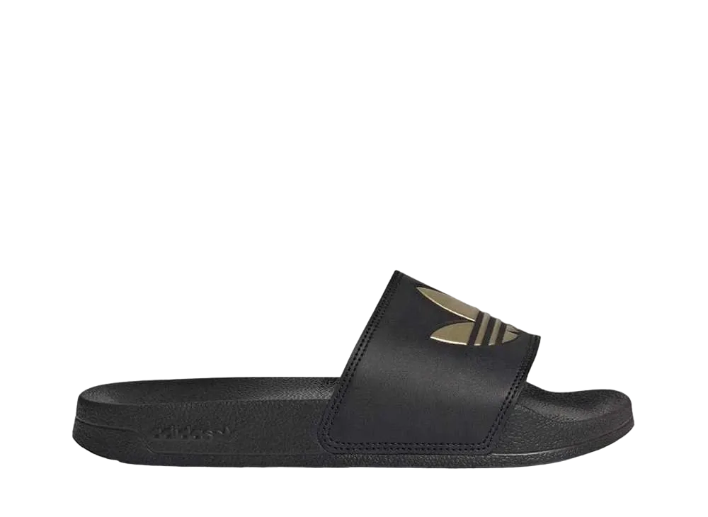 adidas Women's Adilette Lite Slides "Core Black/Matte Gold"