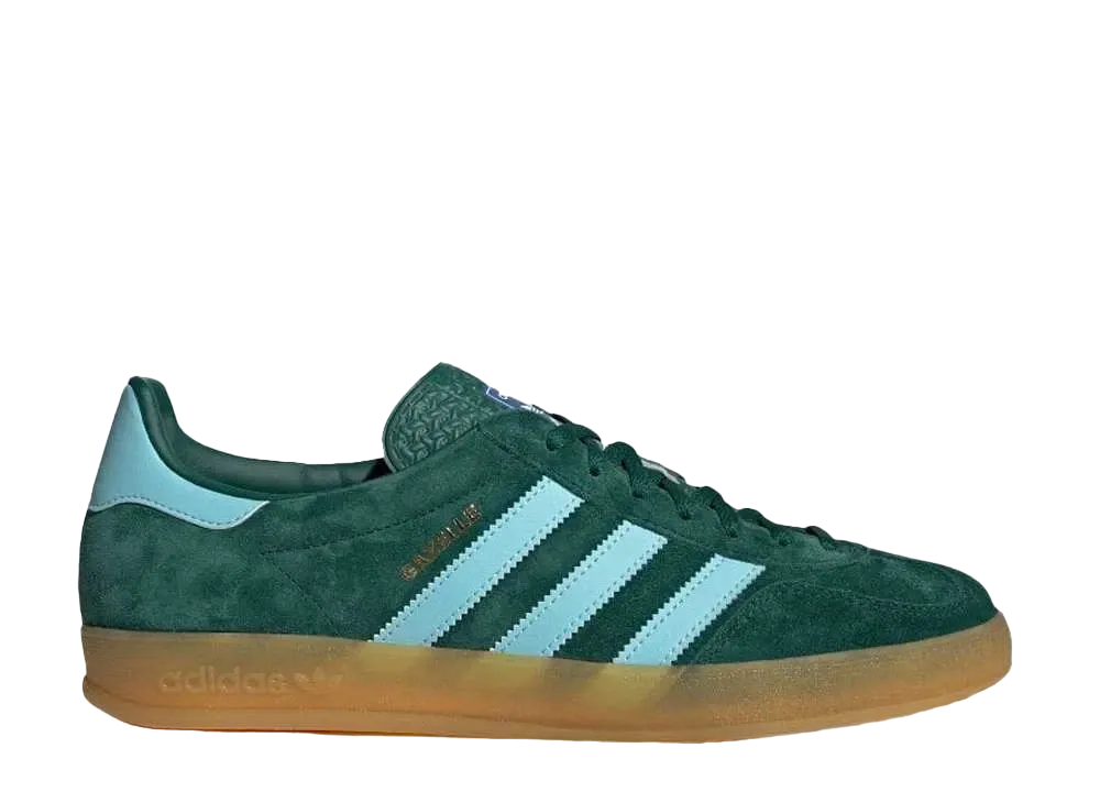 アディダスオリジナルス ガゼル インドア "カレッジエイトグリーン/ヘイジースカイ/ビクトリーゴールド"