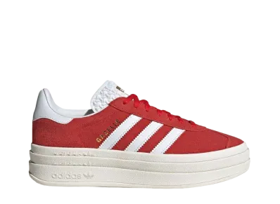 adidas Women's Gazelle Bold "Red/Footwear White/Gold Metallic"