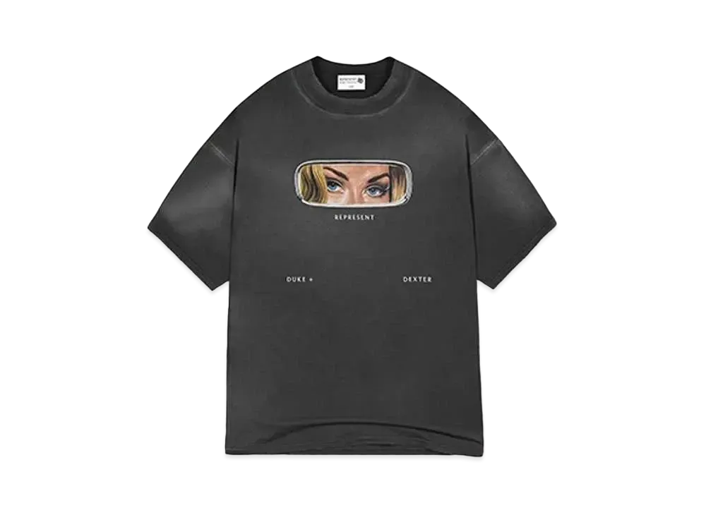 REPRESENT x DUKE + DEXTER Rearview Mirror T-Shirt "Stained Black"