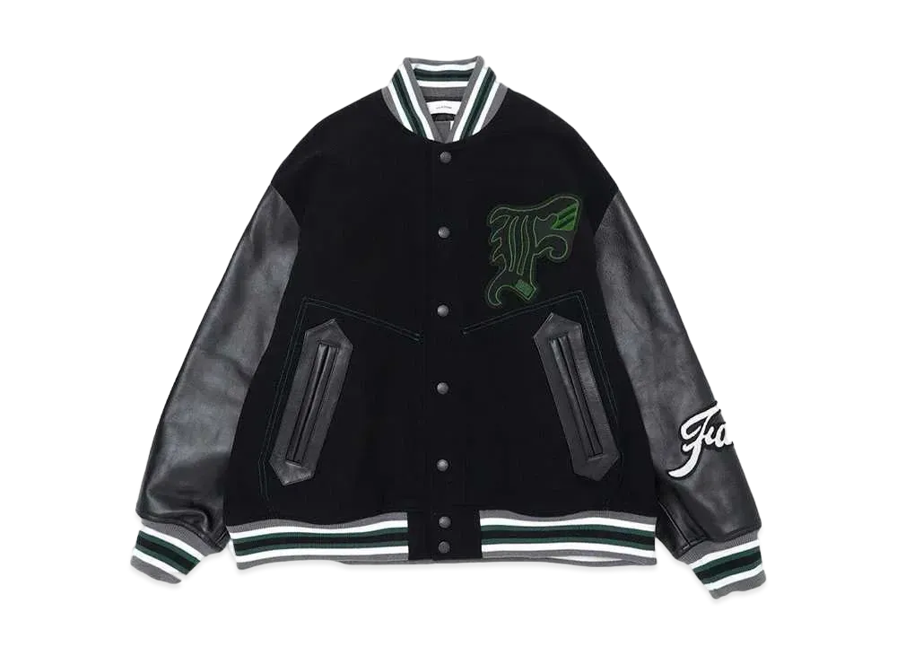 FACETASM PATCHED STADIUM JACKET "BLACK"
