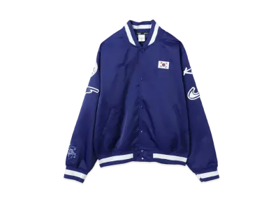 Nike x Futura Korea M NK Satin Dugout Jacket OLYB "Blue"