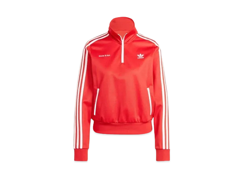 adidas x Sporty & Rich Half Zip Track Jacket (Jersey) "College Red"