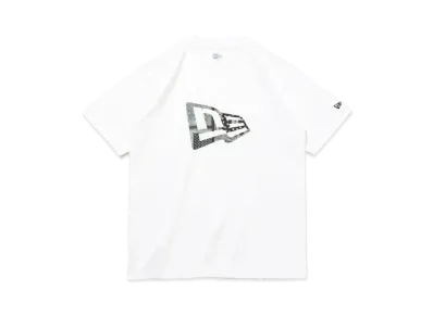 NEW ERA Short Sleeve Cotton T-Shirt Paisley Flag Logo Regular Fit "White"