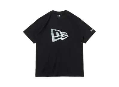 NEW ERA Short Sleeve Cotton T-Shirt Paisley Flag Logo Regular Fit "Black"