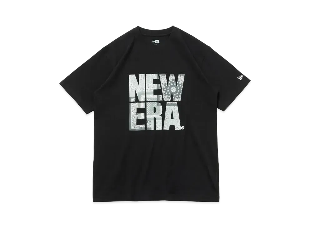 NEW ERA Short Sleeve Cotton T-Shirt Paisley Square Regular Fit "Black"