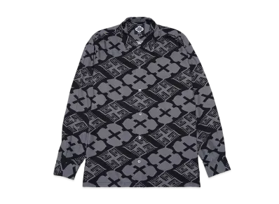 APHRODITEGANG Gakkin x Budspool Kabatsukamon L/S Hawaiian Shirt "Black Grey"
