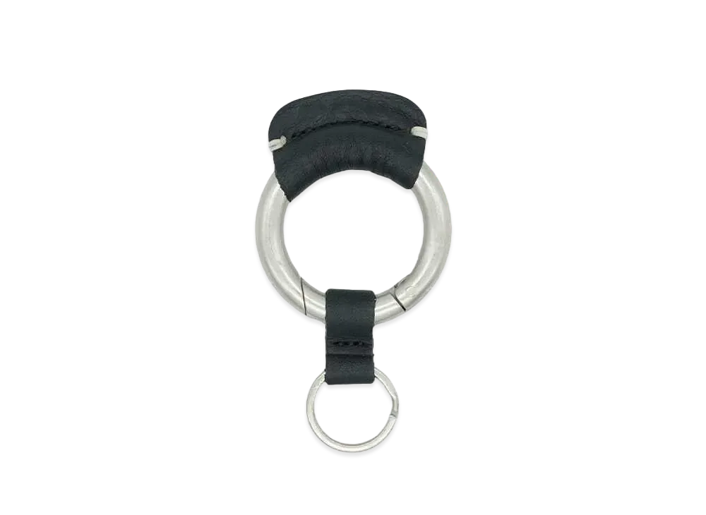 CITY COUNTRY CITY hobo x CITY COUNTRY CITY ROUND KEY RING with COW LEATHER "BLACK"
