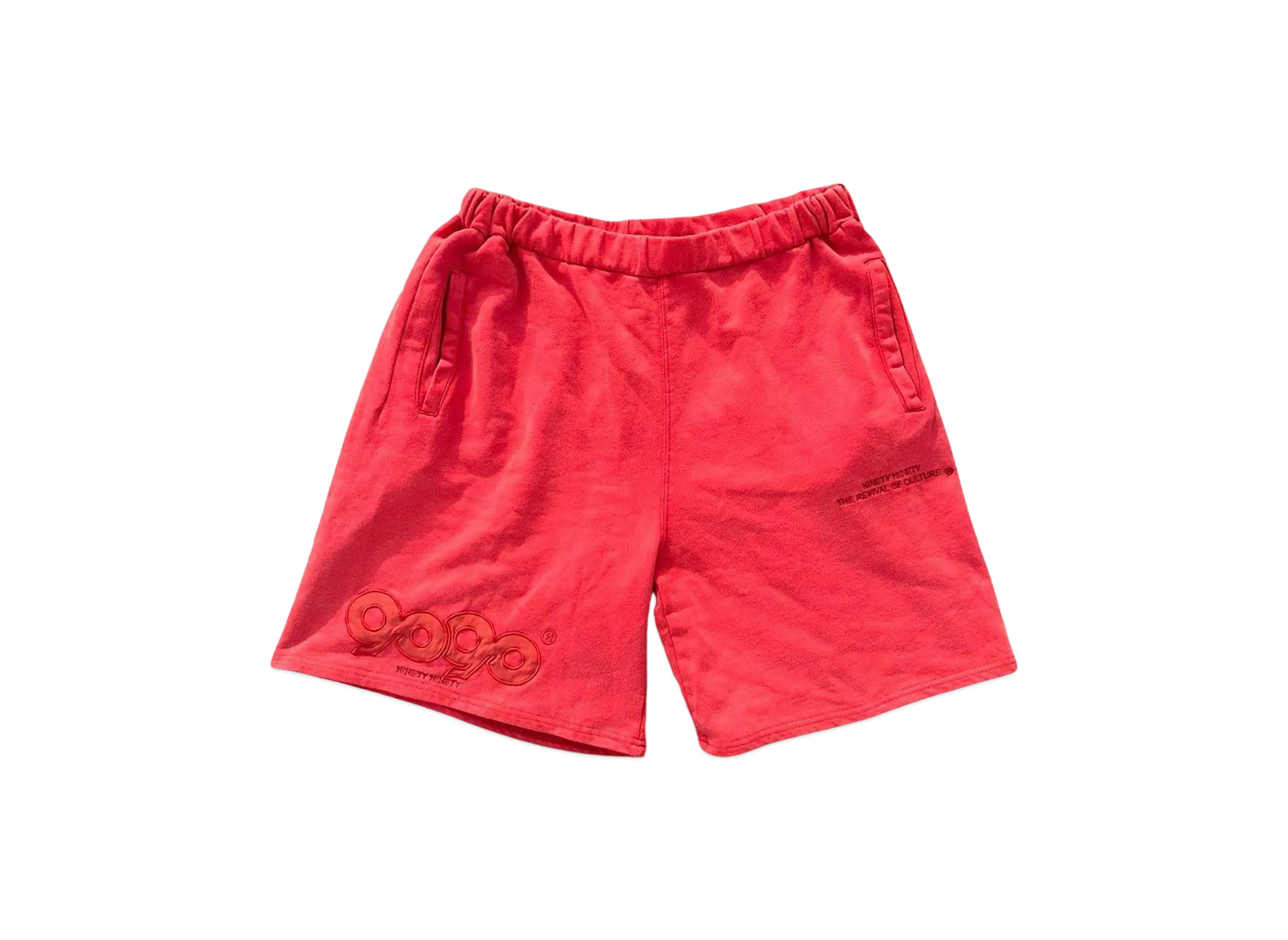 9090 9090 OG Wash Half Pants "WASH RED"