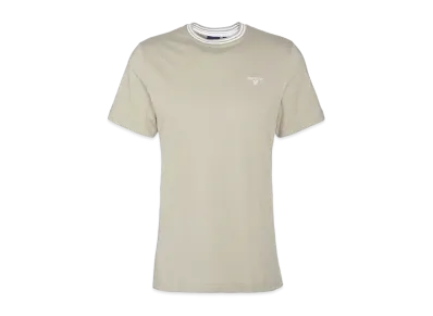 Barbour Striped Ribbed Neck T-shirt "Gray"