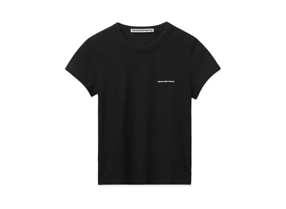 Alexander Wang High Twist Jersey Shrunken T-shirt "Black"