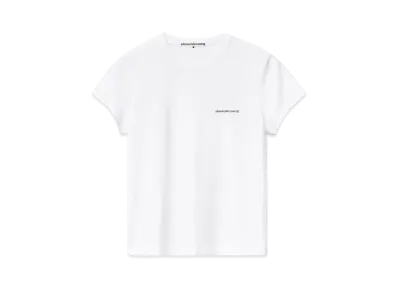Alexander Wang High Twist Jersey Shrunken T-shirt "White"