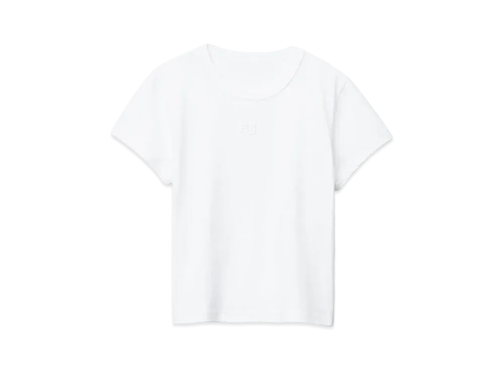 Alexander Wang Cotton Jersey Puff Logo Shrunken T-Shirt "White"