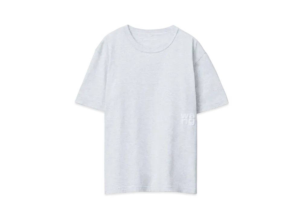 Alexander Wang Cotton Jersey Logo Short Sleeve T-Shirt "Light Heather Gray"