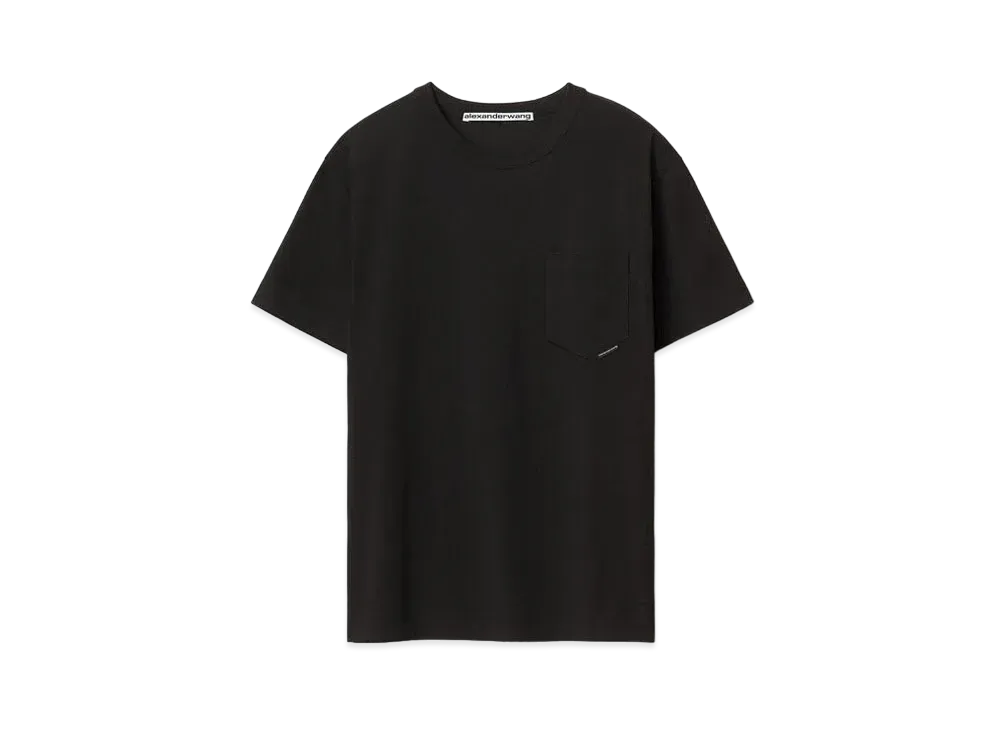 Alexander Wang High Twist Jersey Pocket T-shirt "Black"