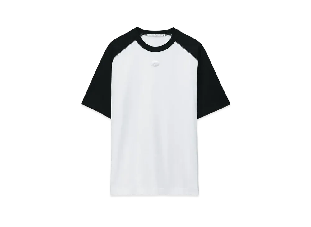 Alexander Wang Jersey Short Sleeve Raglan T-Shirt "White/Black"