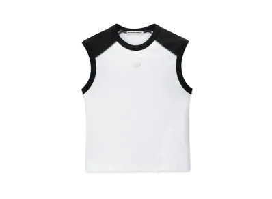 Alexander Wang Compact Jersey Shrunken Raglan T-Shirt "White/Black"