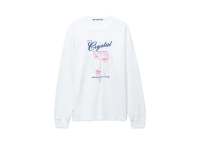 Alexander Wang Compact Jersey Graphic Long Sleeve T-Shirt "Bright White"