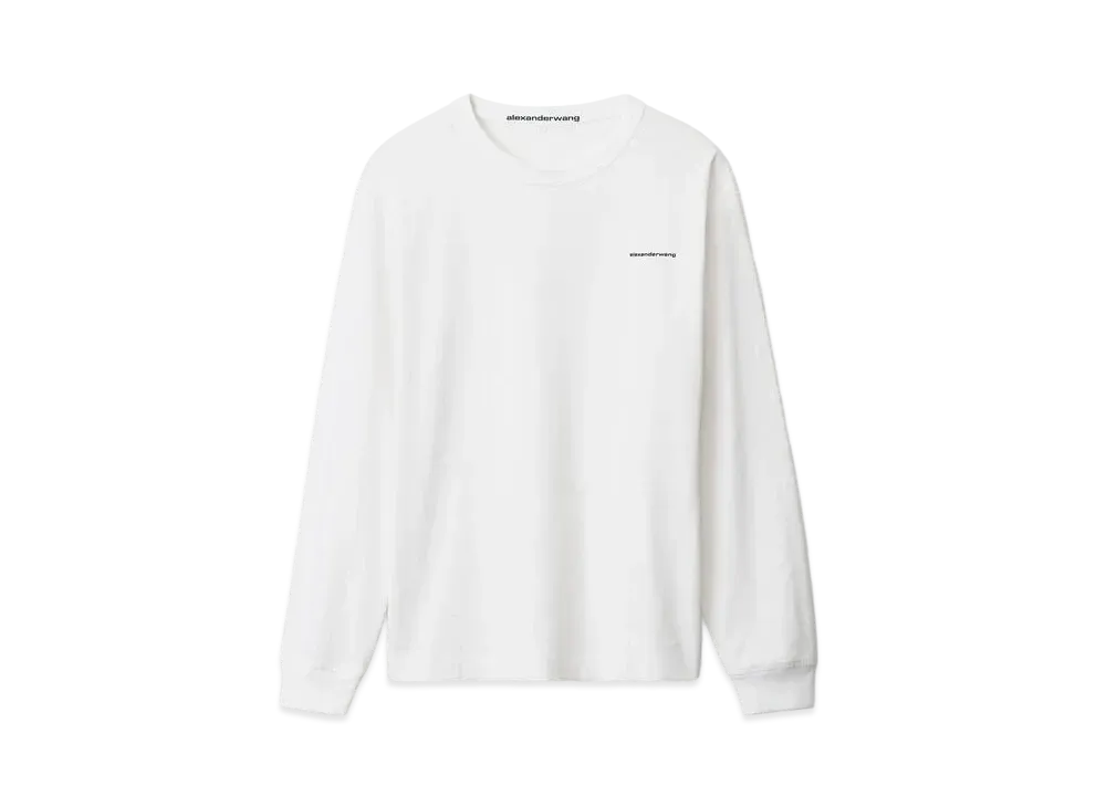 Alexander Wang High Twist Jersey Long Sleeve T-Shirt "White"