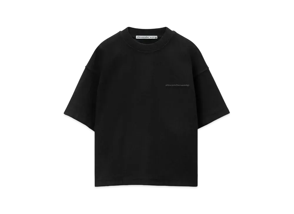 Alexander Wang Cotton Jersey Logo Oversized T-Shirt "Black"