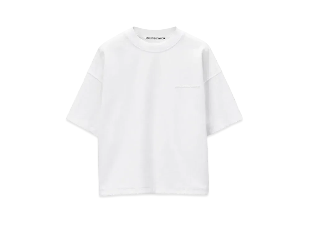 Alexander Wang Cotton Jersey Logo Oversized T-Shirt "White"