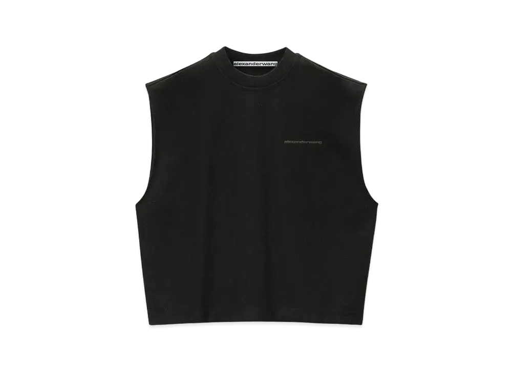 Alexander Wang Cotton Logo Muscle Tank Top "Black"