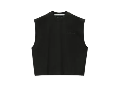 Alexander Wang Cotton Logo Muscle Tank Top "Black"