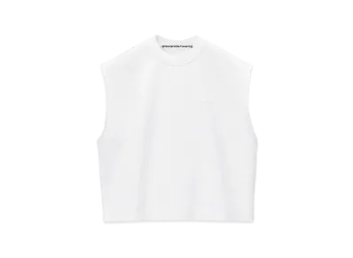 Alexander Wang Cotton Logo Muscle Tank Top "White"