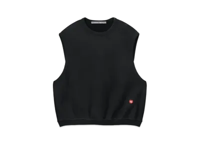 Alexander Wang Terry Sleeveless Crew Neck Vest "Washed Jet Black"