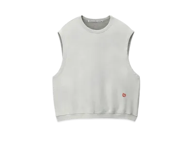 Alexander Wang Terry Sleeveless Crew Neck Vest "Washed Smoke White"