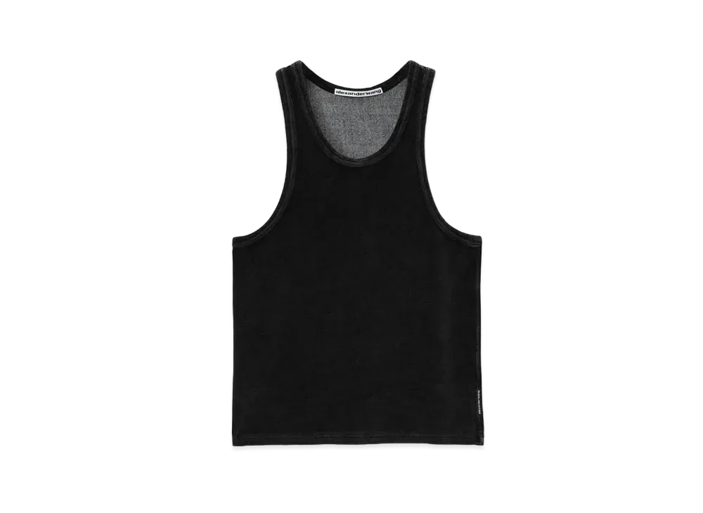 Alexander Wang Velor Crew Neck Tank Top "Washed Pepper"