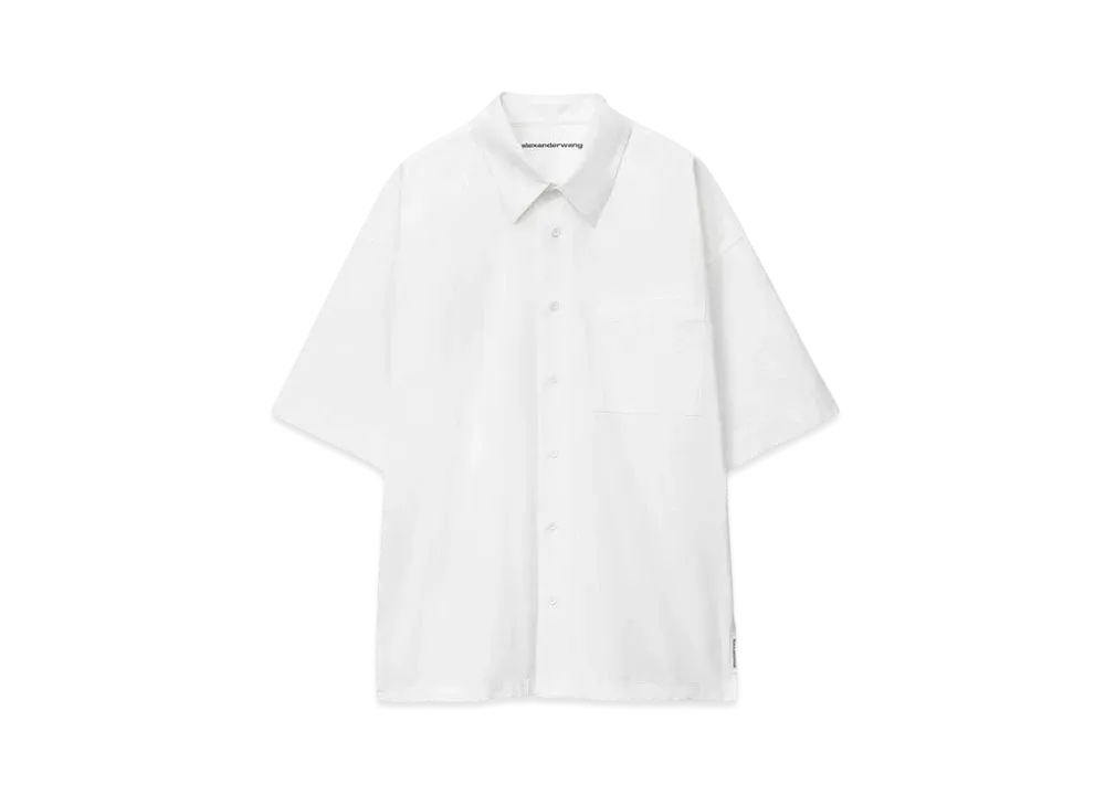Alexander Wang Technical Cotton Short Sleeve Shirt "White"
