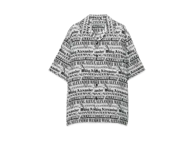Alexander Wang Newspaper Print Camp Shirt "White/Black"