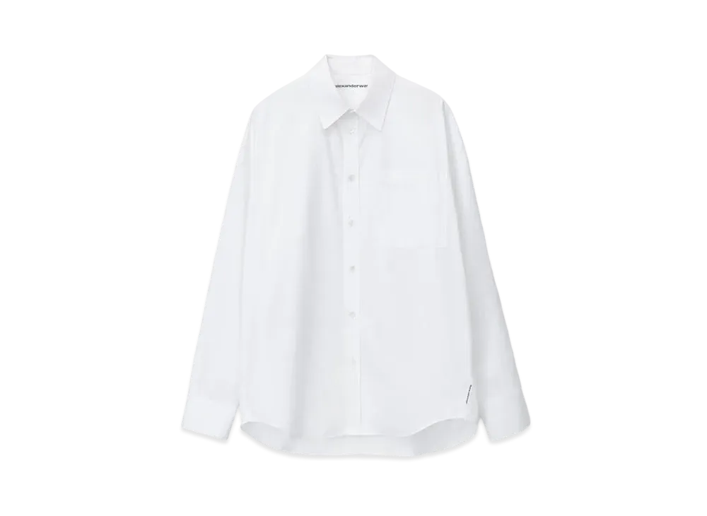 Alexander Wang Logo Cotton Button Down Shirt "White"
