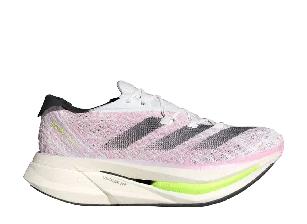 アディダス アディゼロ プライムX ストラング "フットウェアホワイト/コアブラック/ピンクスパーク"