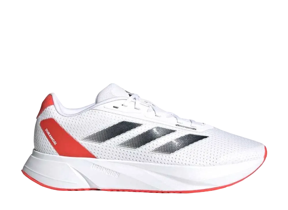 アディダス デュラモ SL ワイド ランニング ライトモーション "フットウェアホワイト/コアブラック/ブライトレッド"