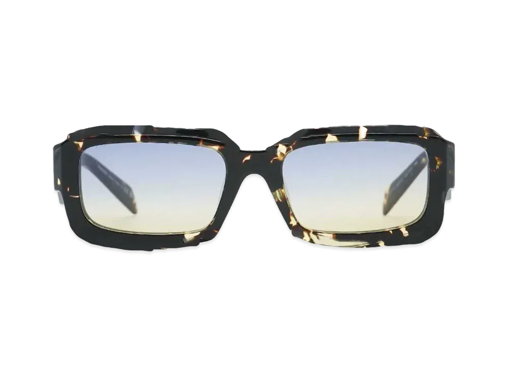 PRADA PR 27ZSF "BLACK MALT TORTOISE/CLEAR FIFTY YELLOW/DARK BLUE"