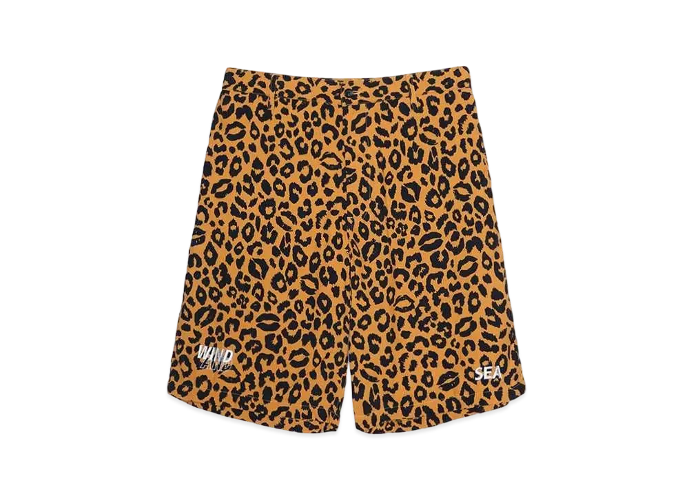 WIND AND SEA x MINEDENIM Lips Leopard Print Easy Shorts "BRT"