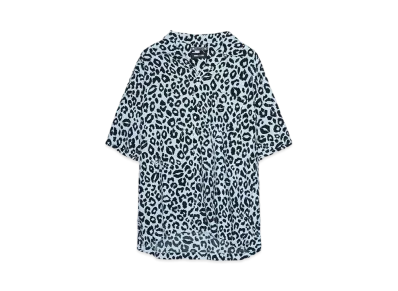 WIND AND SEA x MINEDENIM Lips Leopard Print Open Collar SH "LIGHT GREEN"