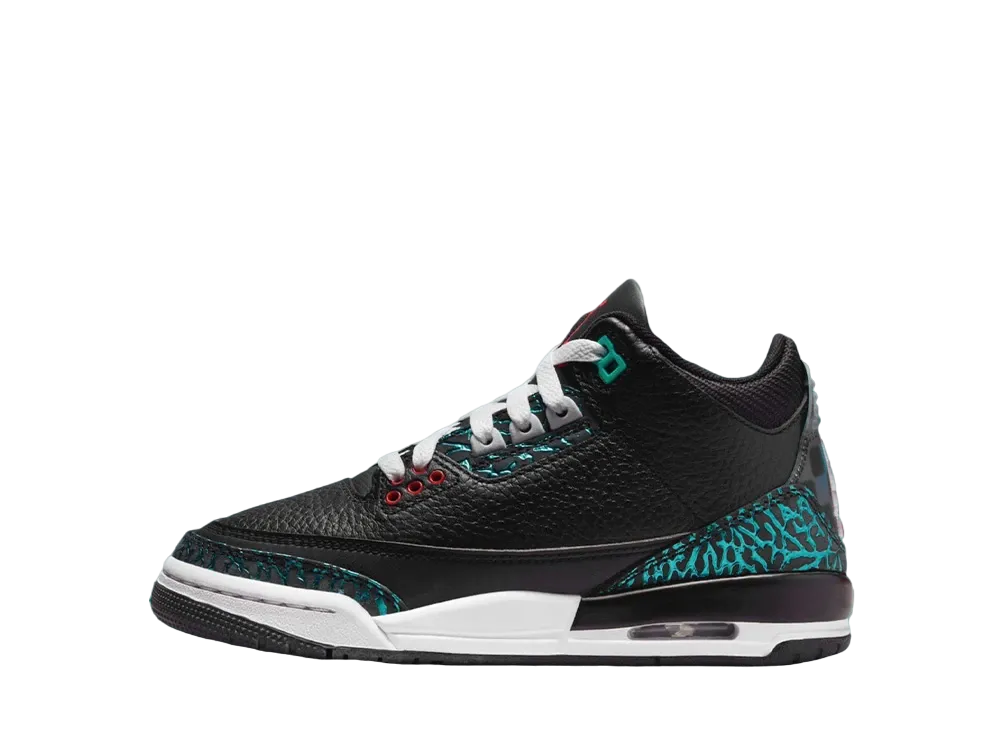 Nike GS Air Jordan 3 Retro "Black and Hyper Jade"
