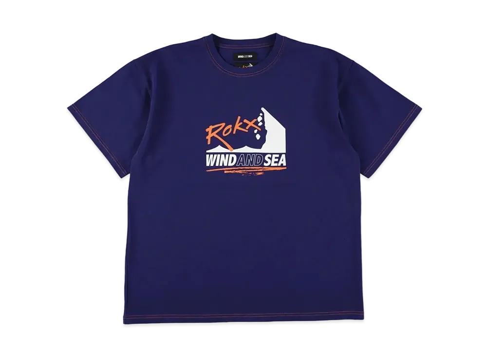 WIND AND SEA x ROKX Front Logo Tee "Navy"