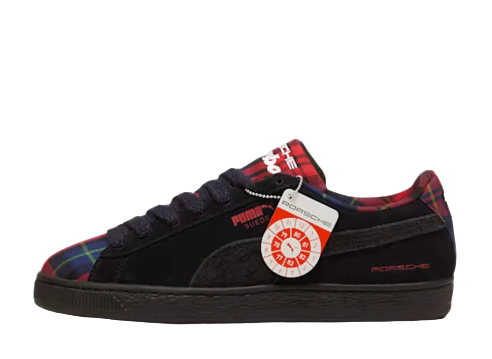 Porsche Legacy × Puma Suede Classic Tartan "Puma Black/Redmazing"